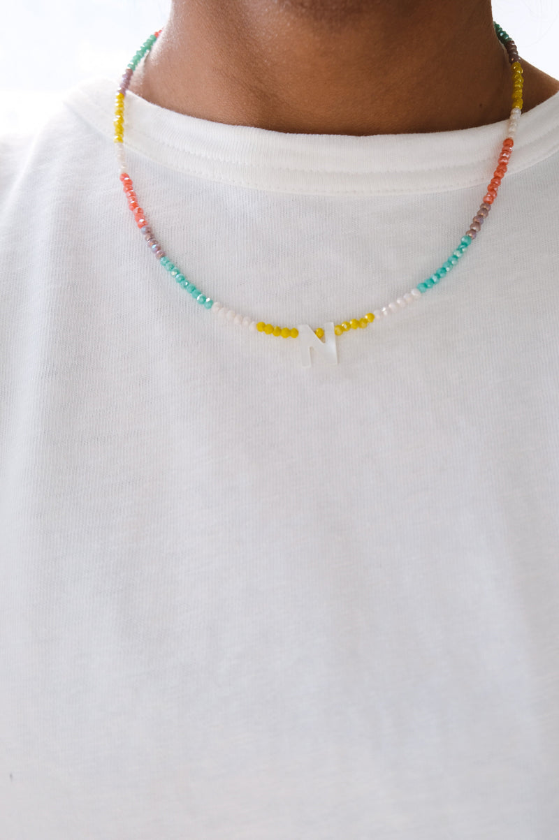 Gia 90s Style Pastel Beaded Coloured Necklace