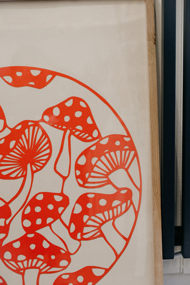 Red Mushroom Print 50cm x 70cm
