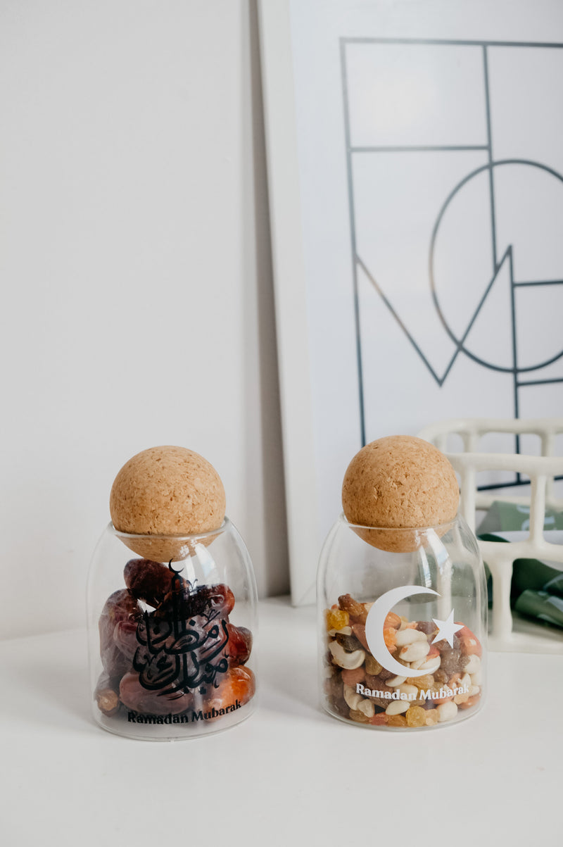 Ramadan Eid Cork Ball Sweets and Food Glass Jar