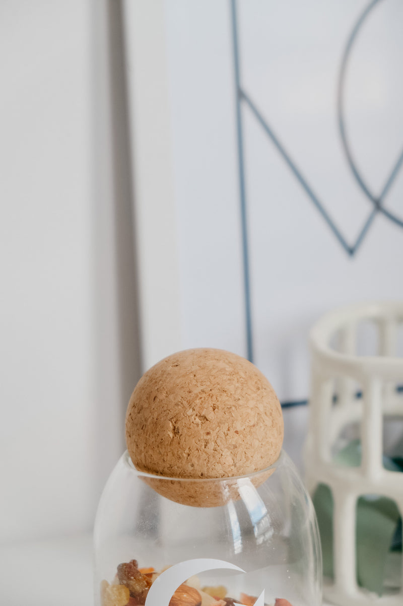 Ramadan Eid Cork Ball Sweets and Food Glass Jar