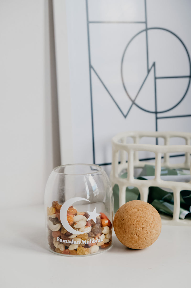 Ramadan Eid Cork Ball Sweets and Food Glass Jar