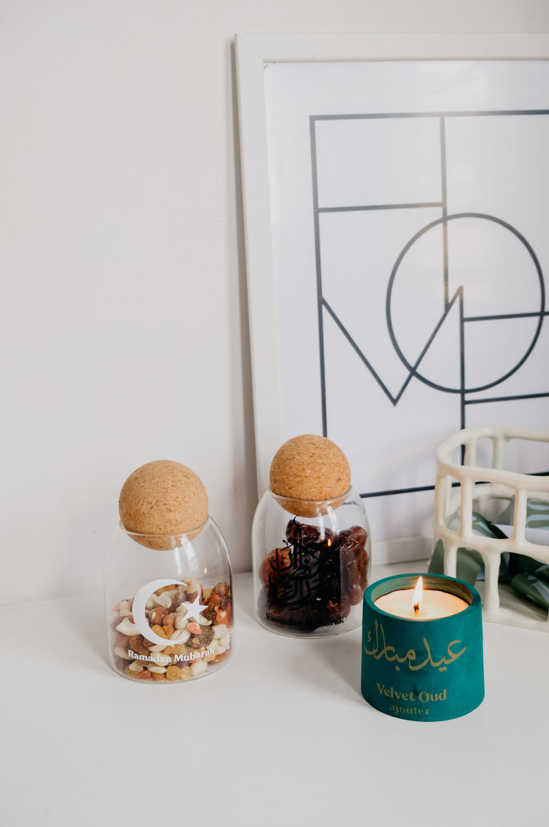 Ramadan Eid Cork Ball Sweets and Food Glass Jar