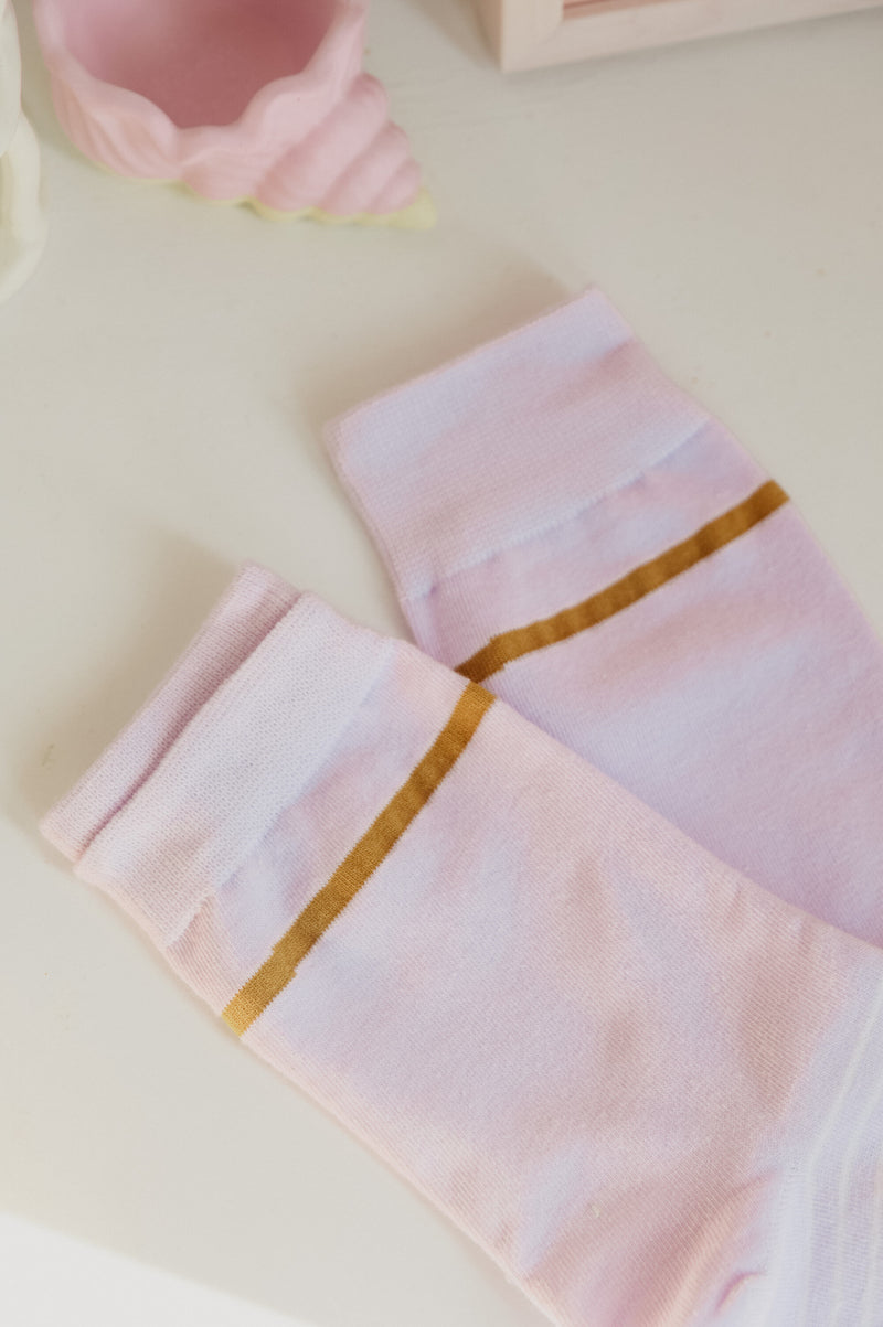 Alice Lilac and Mustard Stripe Ankle Socks