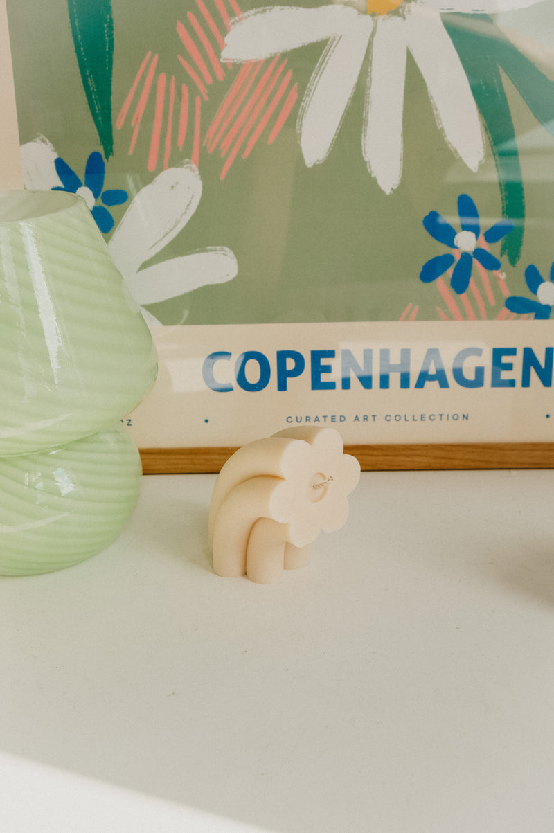 Flower Floral Stem Handmade Pastel Vegan Soy Wax Candle