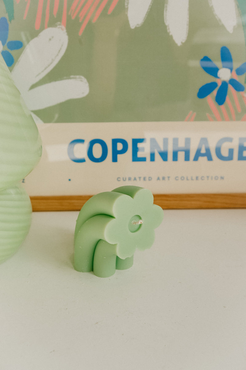 Flower Floral Stem Handmade Pastel Vegan Soy Wax Candle