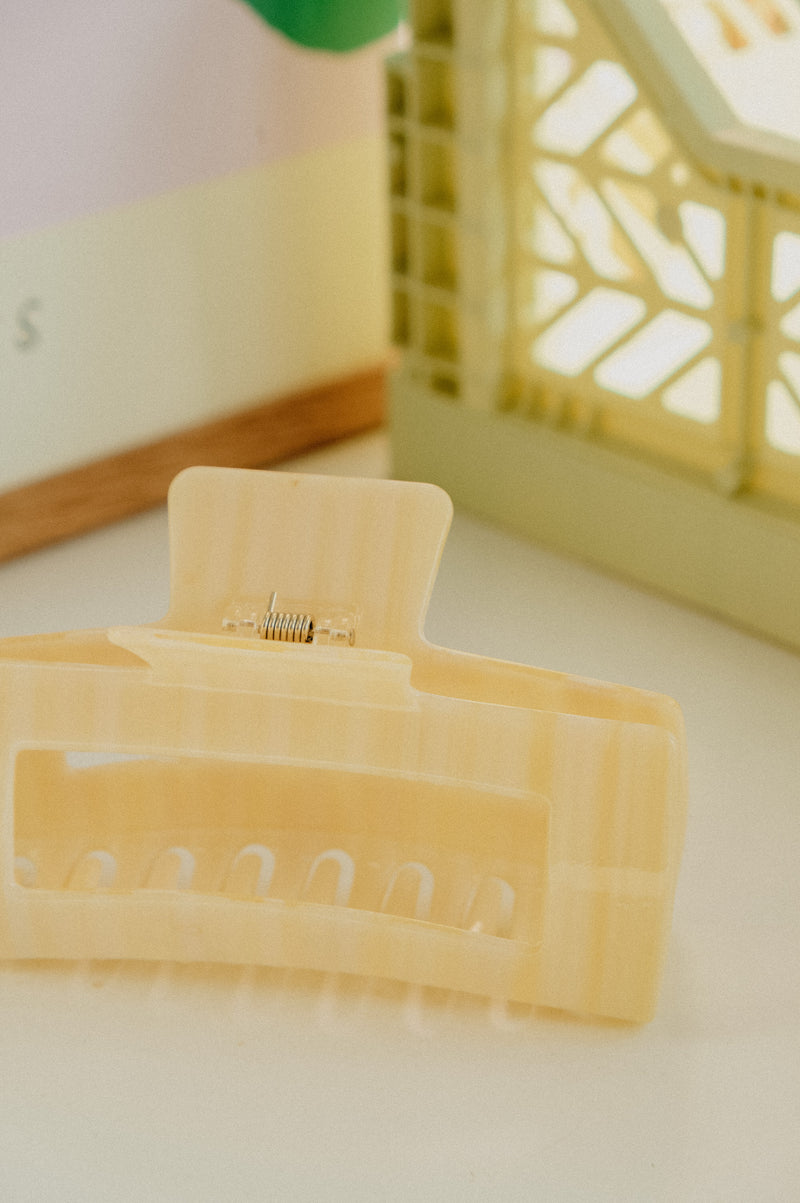 Alia XL Nude Stripe Claw Clip