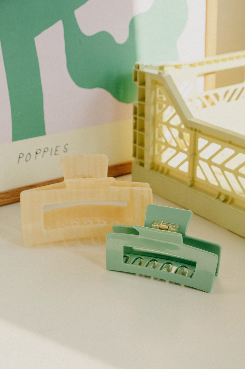 Alia XL Nude Stripe Claw Clip