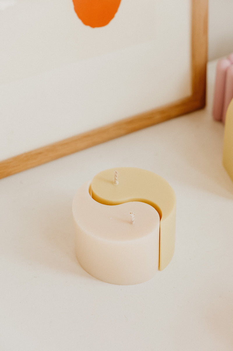 Ying Yang Handmade Vegan Soy Wax Candles - sold as 2 pieces