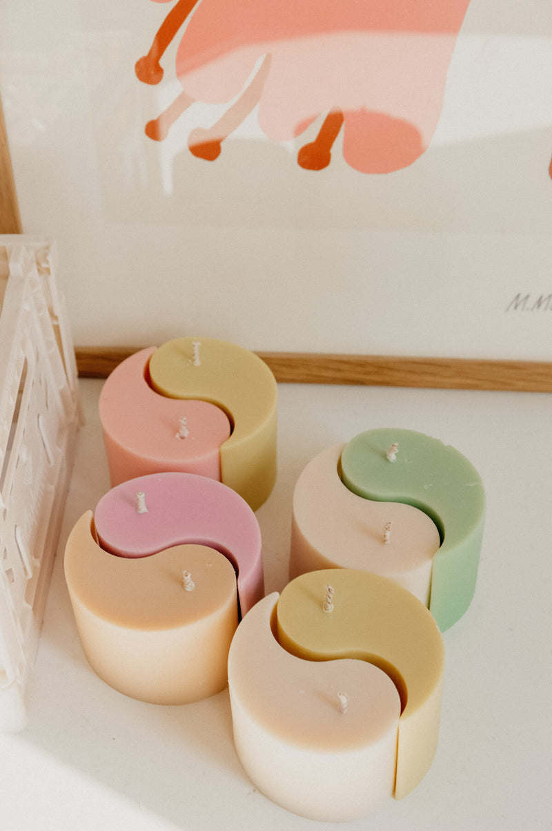 Ying Yang Handmade Vegan Soy Wax Candles - sold as 2 pieces