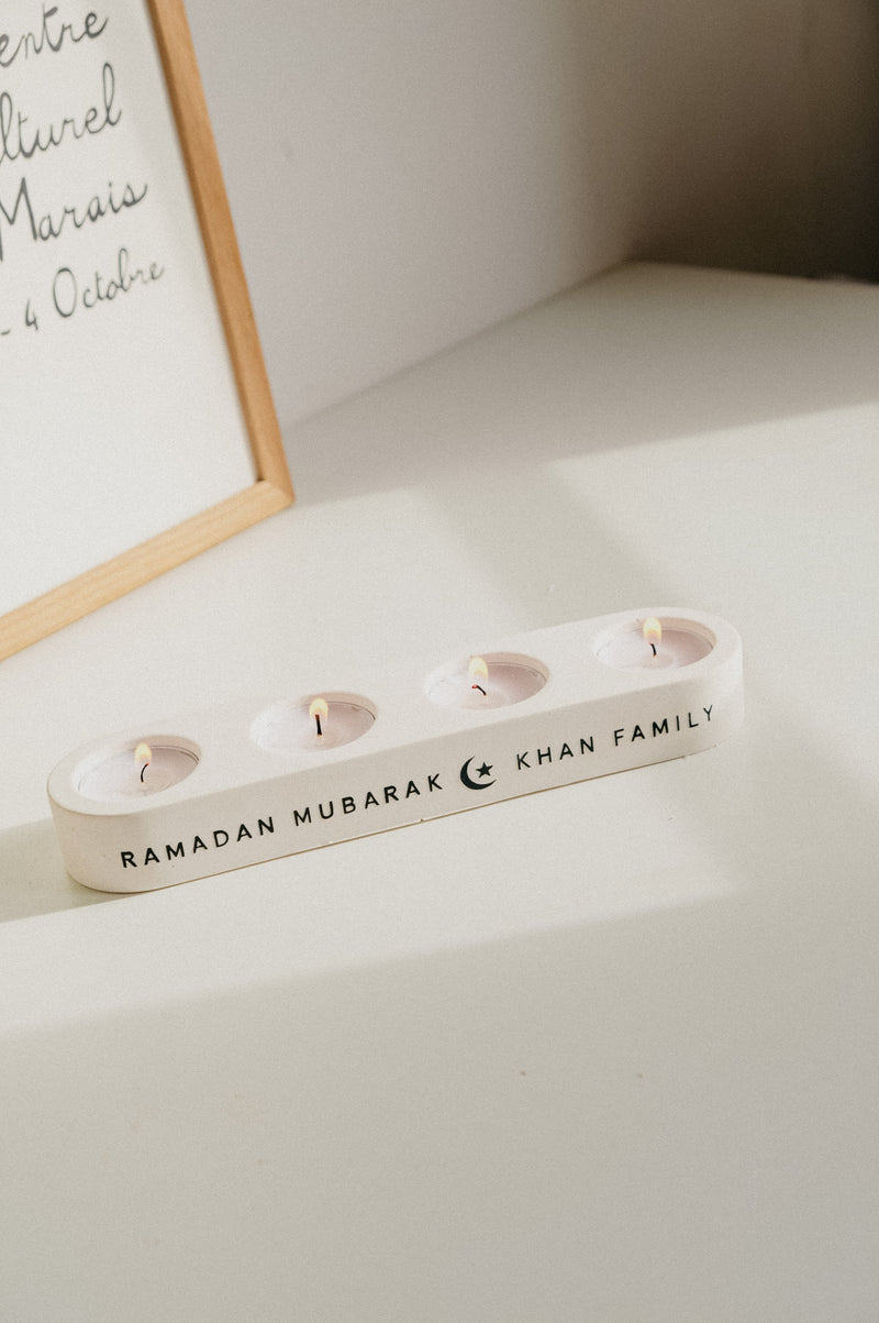Ramadan / Eid Mubarak Personalised Stone Tealight Candle Holder