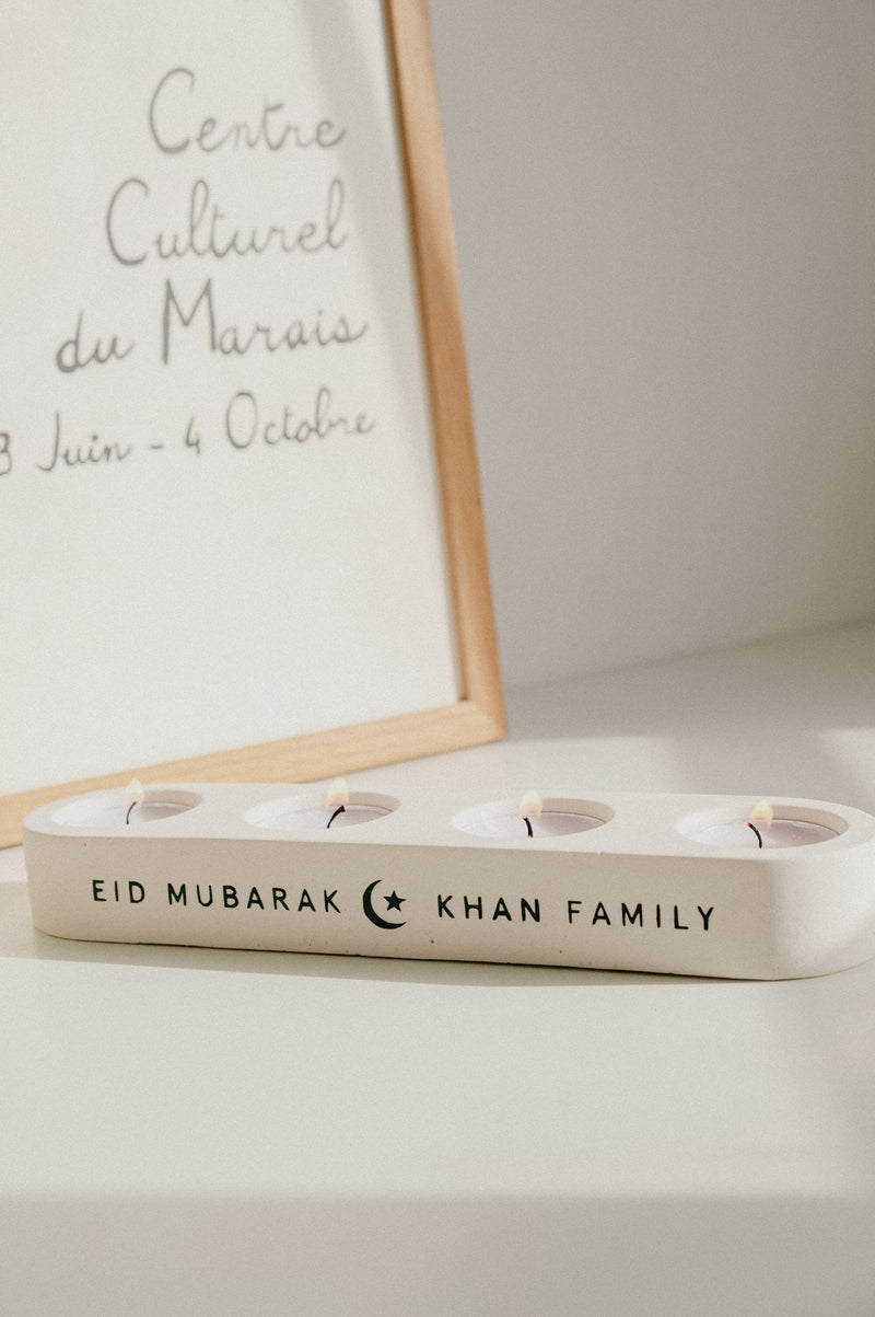 Ramadan / Eid Mubarak Personalised Stone Tealight Candle Holder