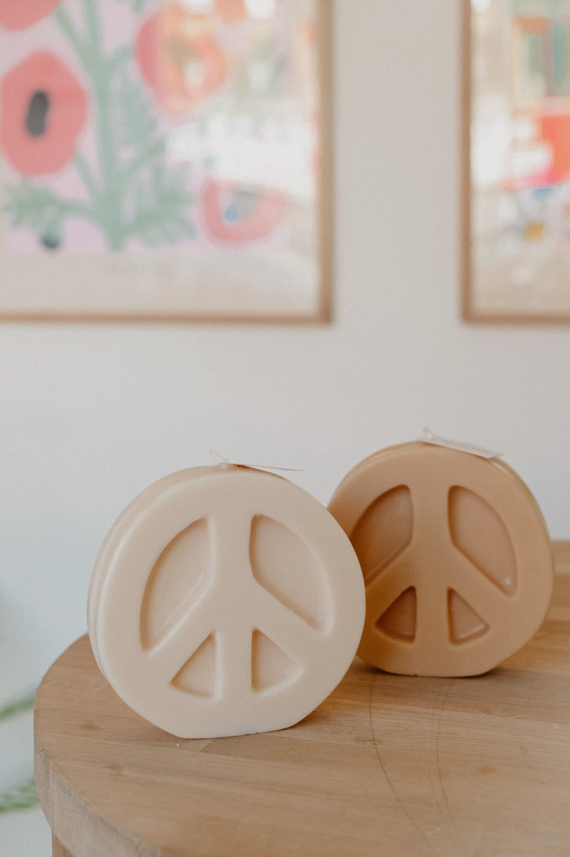 Peace Sign Handmade Vegan Soy Wax Candle