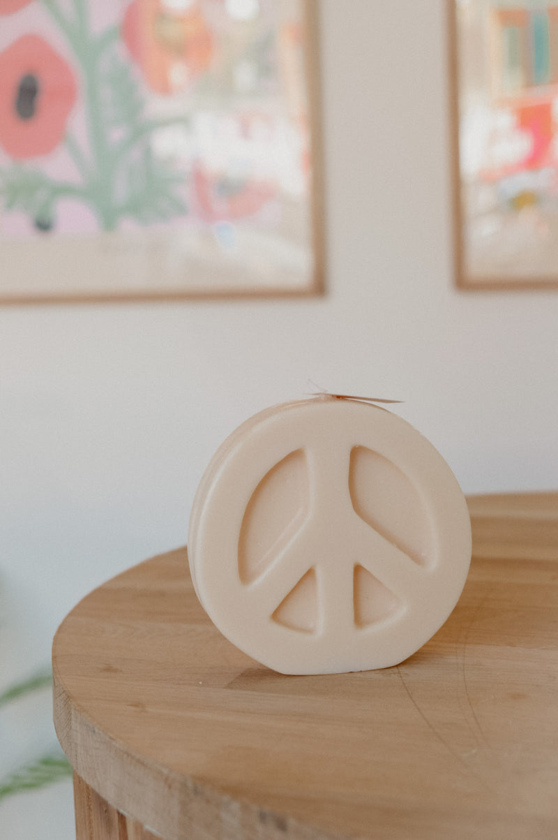 Peace Sign Handmade Vegan Soy Wax Candle