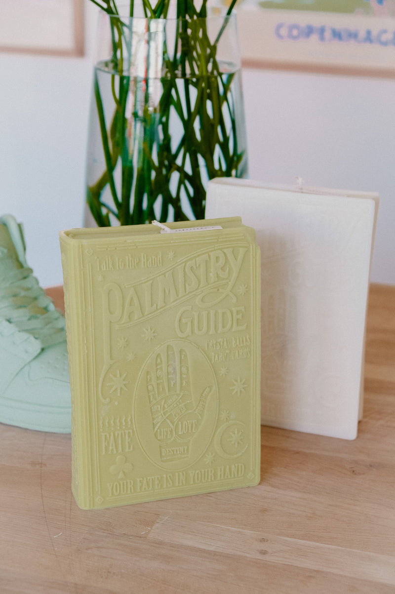 Palmistry Book Handmade Vegan Soy Wax Candle