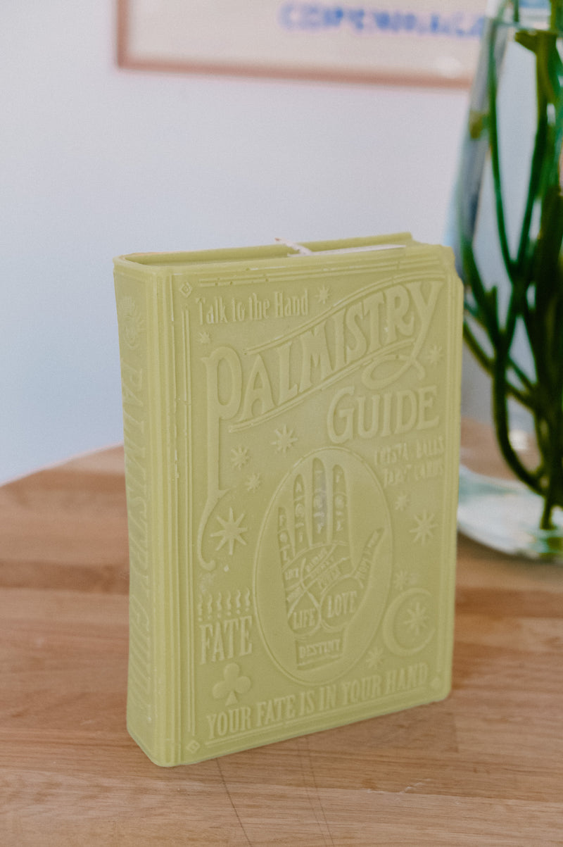 Palmistry Book Handmade Vegan Soy Wax Candle