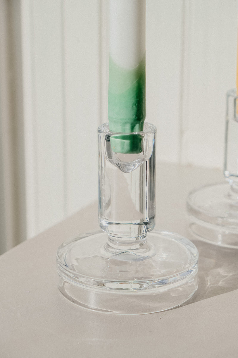 Sophina Clear Chunky Glass Candle Holder