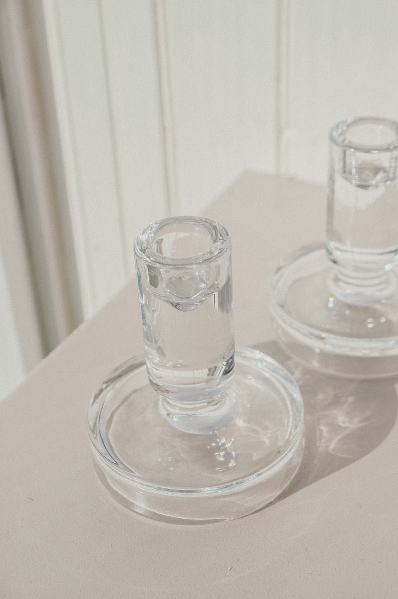Sophina Clear Chunky Glass Candle Holder