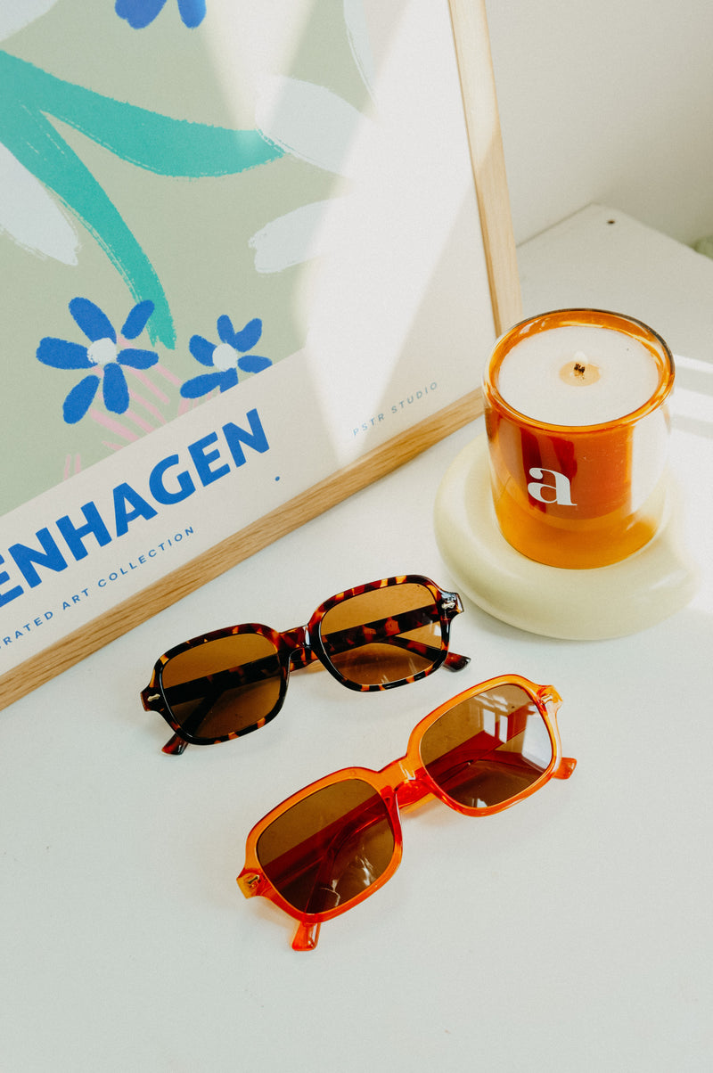 Haye Retro Square 70s Style Tinted Lens Sunglasses