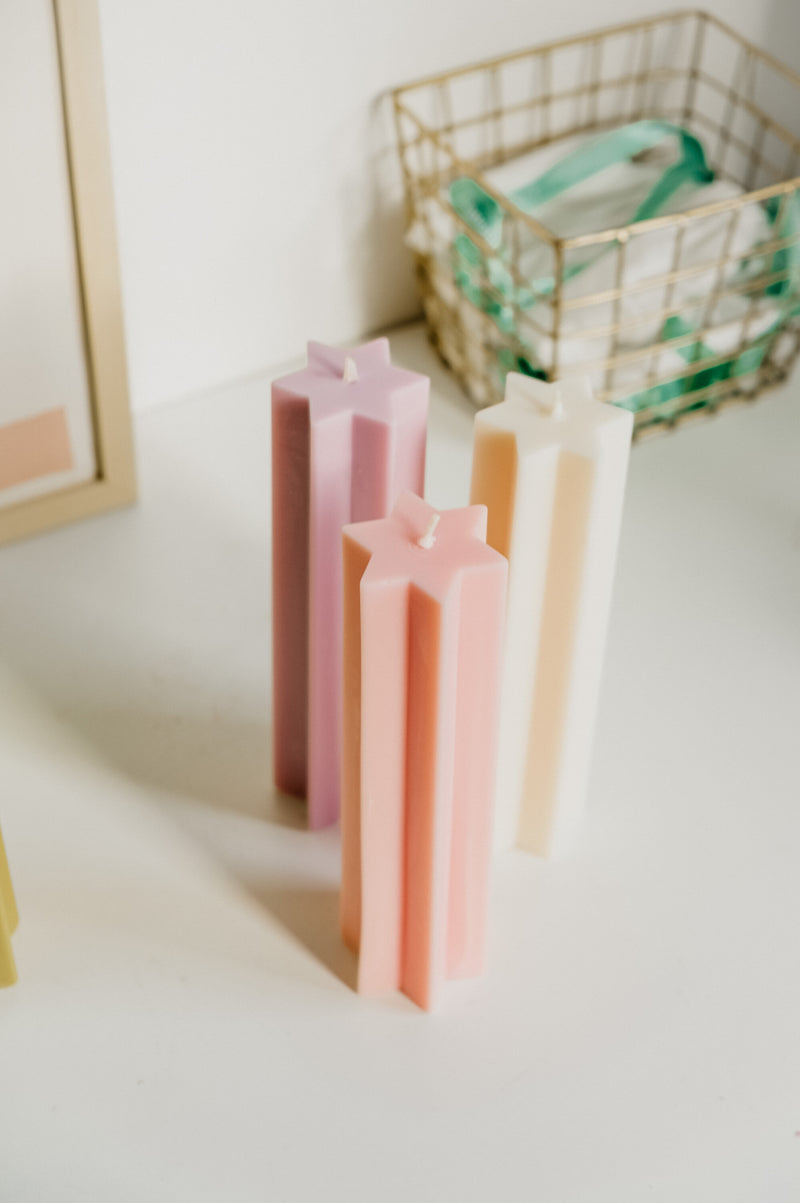 Star Pillar Vegan Soy Wax Candle - 9 options available