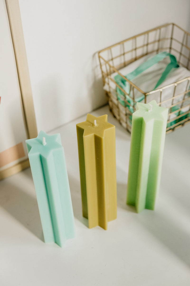 Star Pillar Vegan Soy Wax Candle - 9 options available