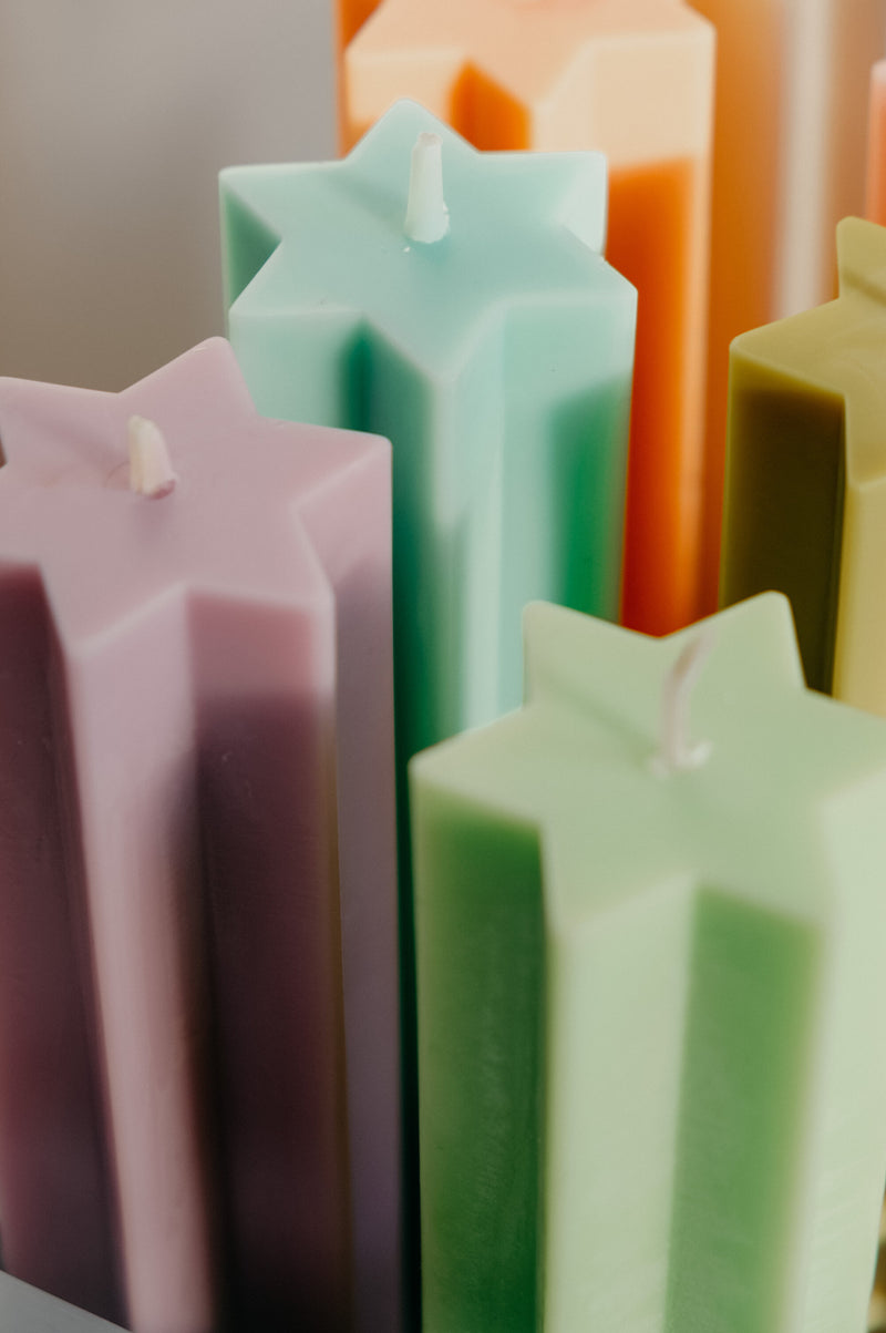 Star Pillar Vegan Soy Wax Candle - 9 options available