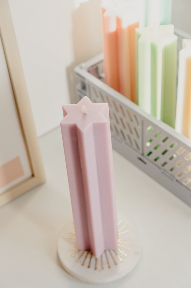 Star Pillar Vegan Soy Wax Candle - 9 options available