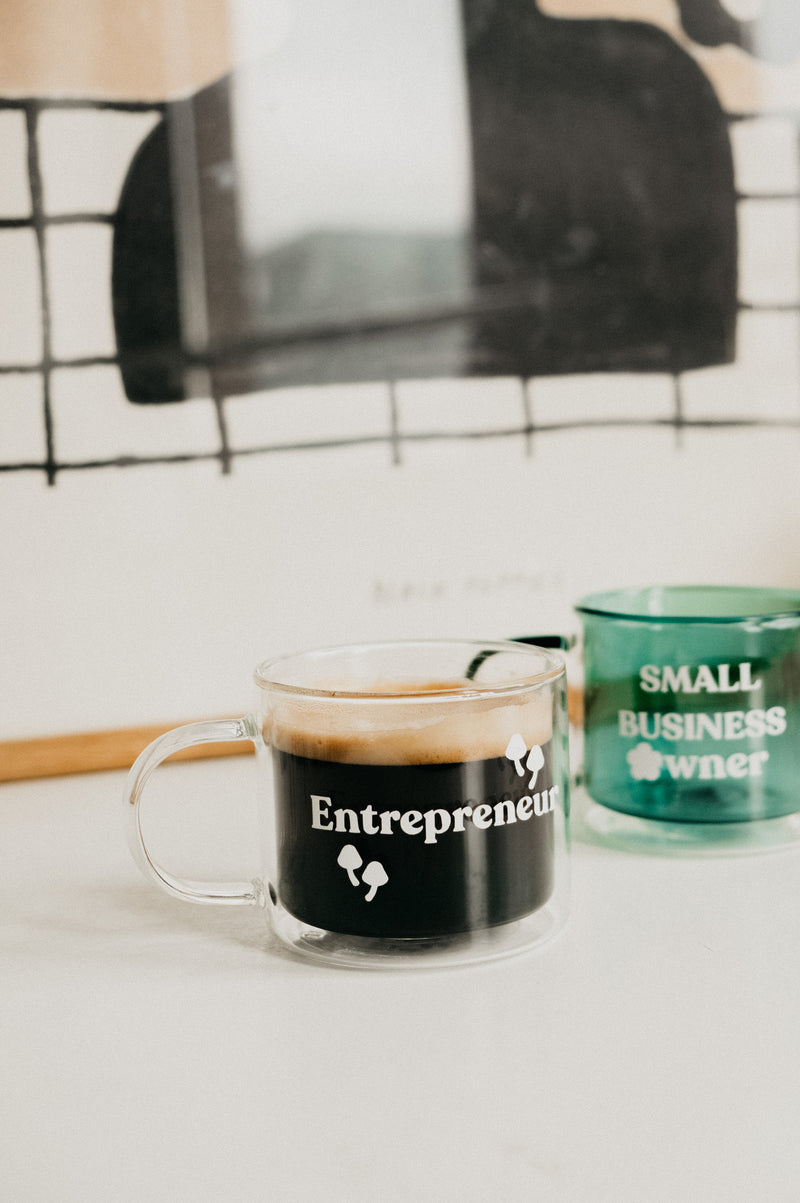 Entrepreneur Double Layered Mug - available in green, mustard, teal, pink and clear