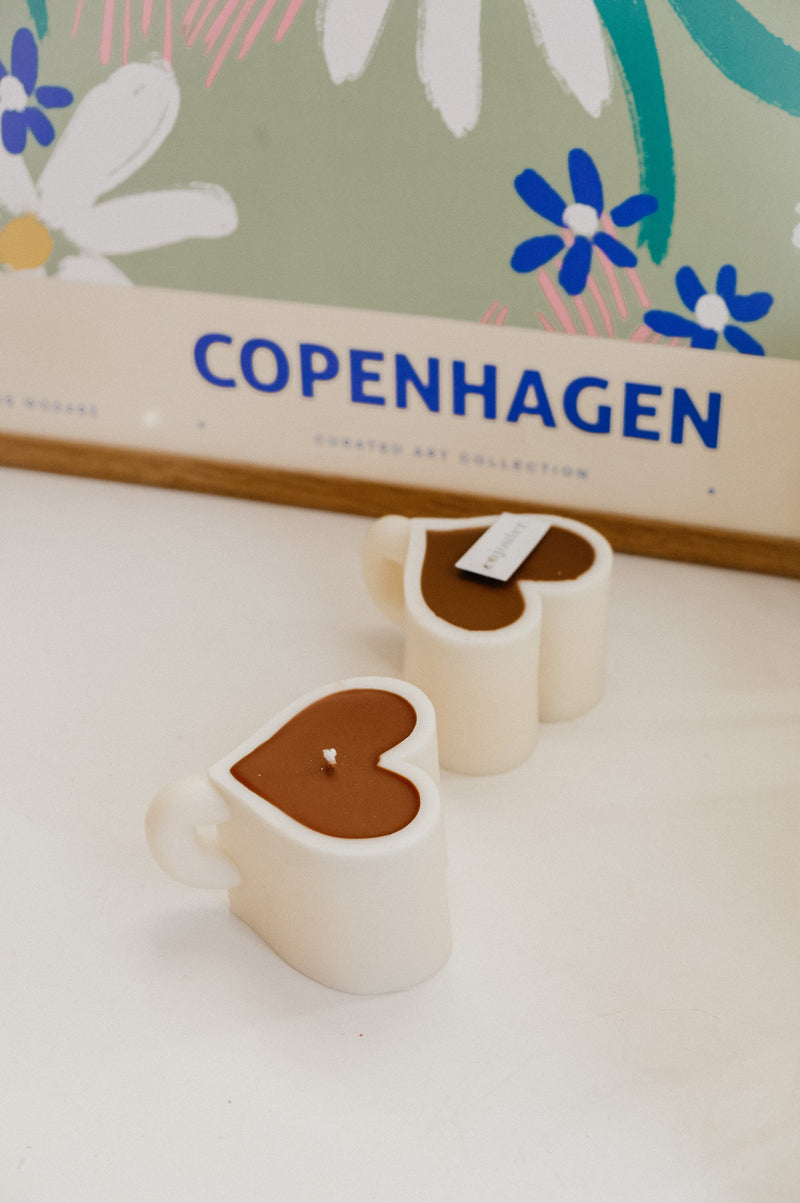 Coffee Love Heart Mug Scented Candle