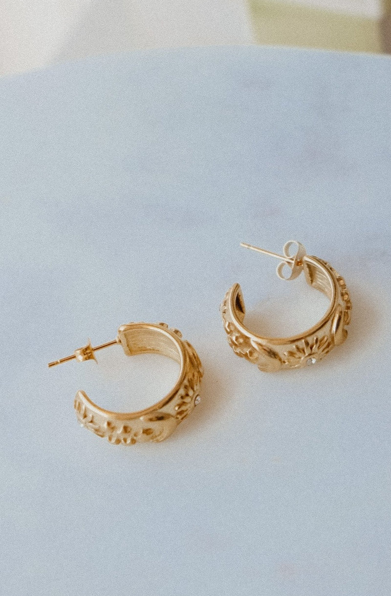 Kali Chunky Gold Plated Moon and Stars Celestial Hoop Earrings