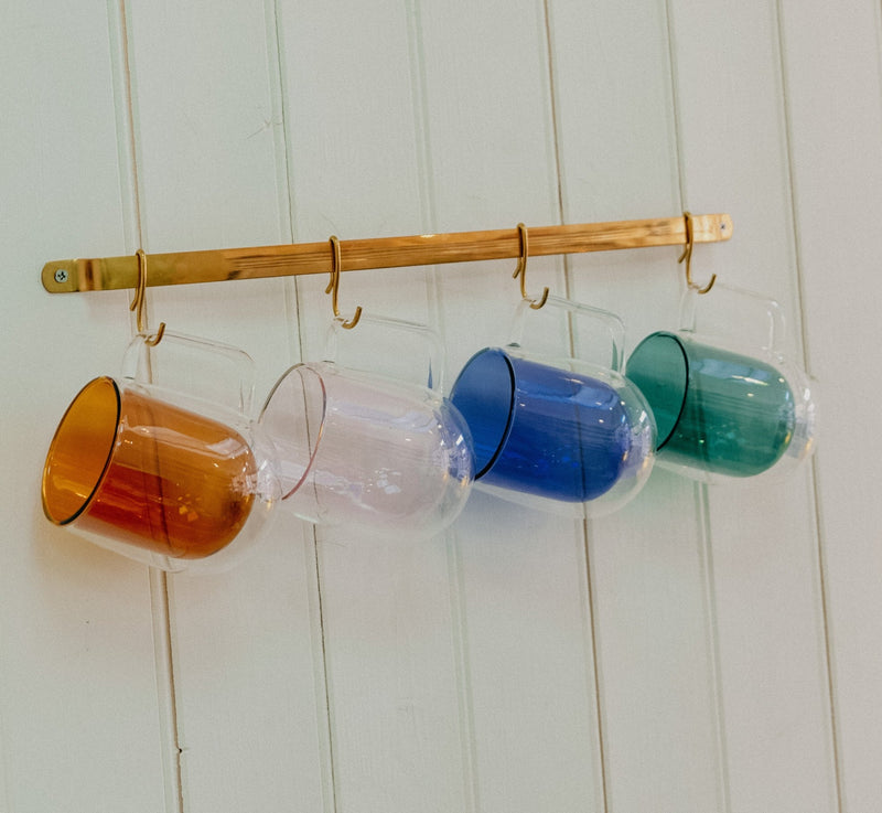 Zoe Round Double Layered Mug  - available in mustard and teal