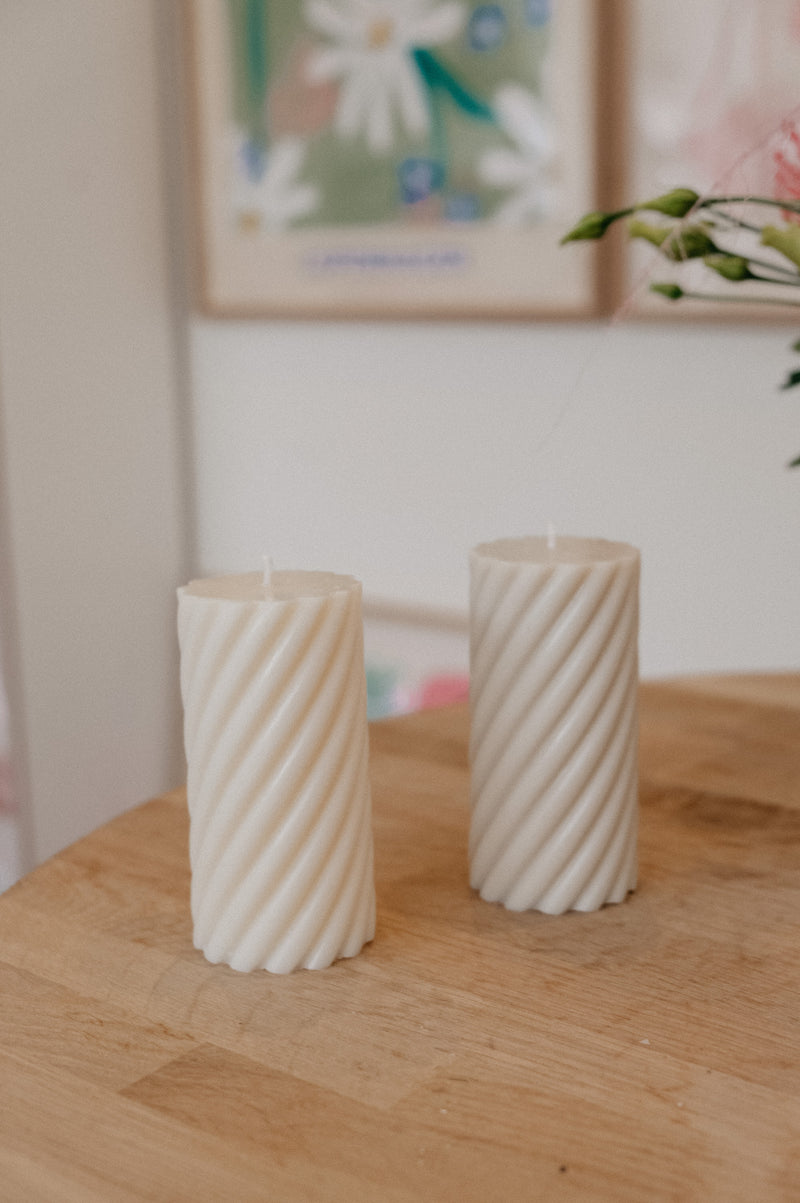 Chunky Twist Pillar Handmade Candle