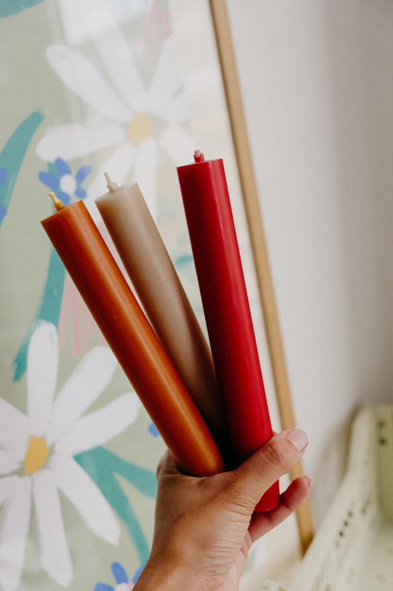 Rustic Flat Top Pillar Candles