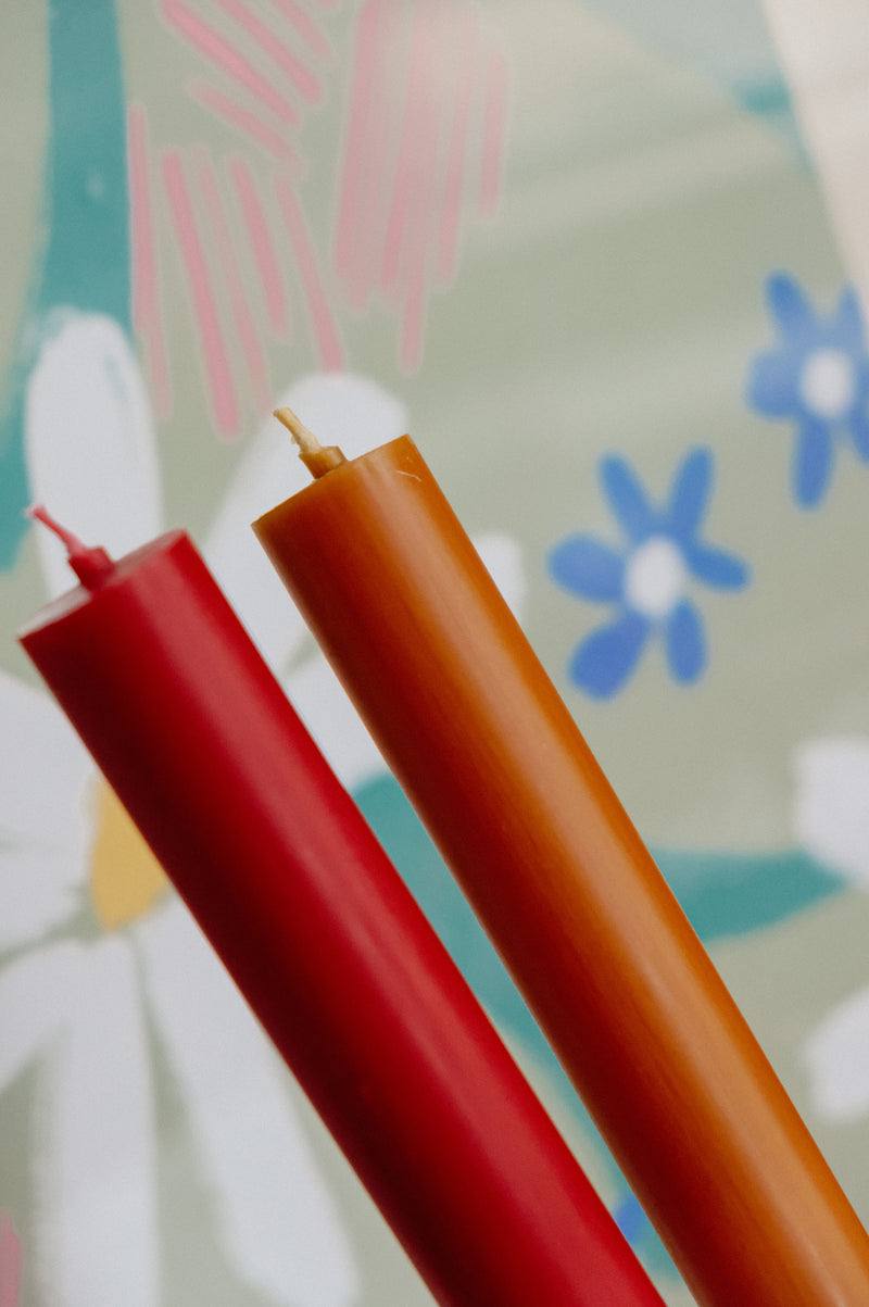 Rustic Flat Top Pillar Candles