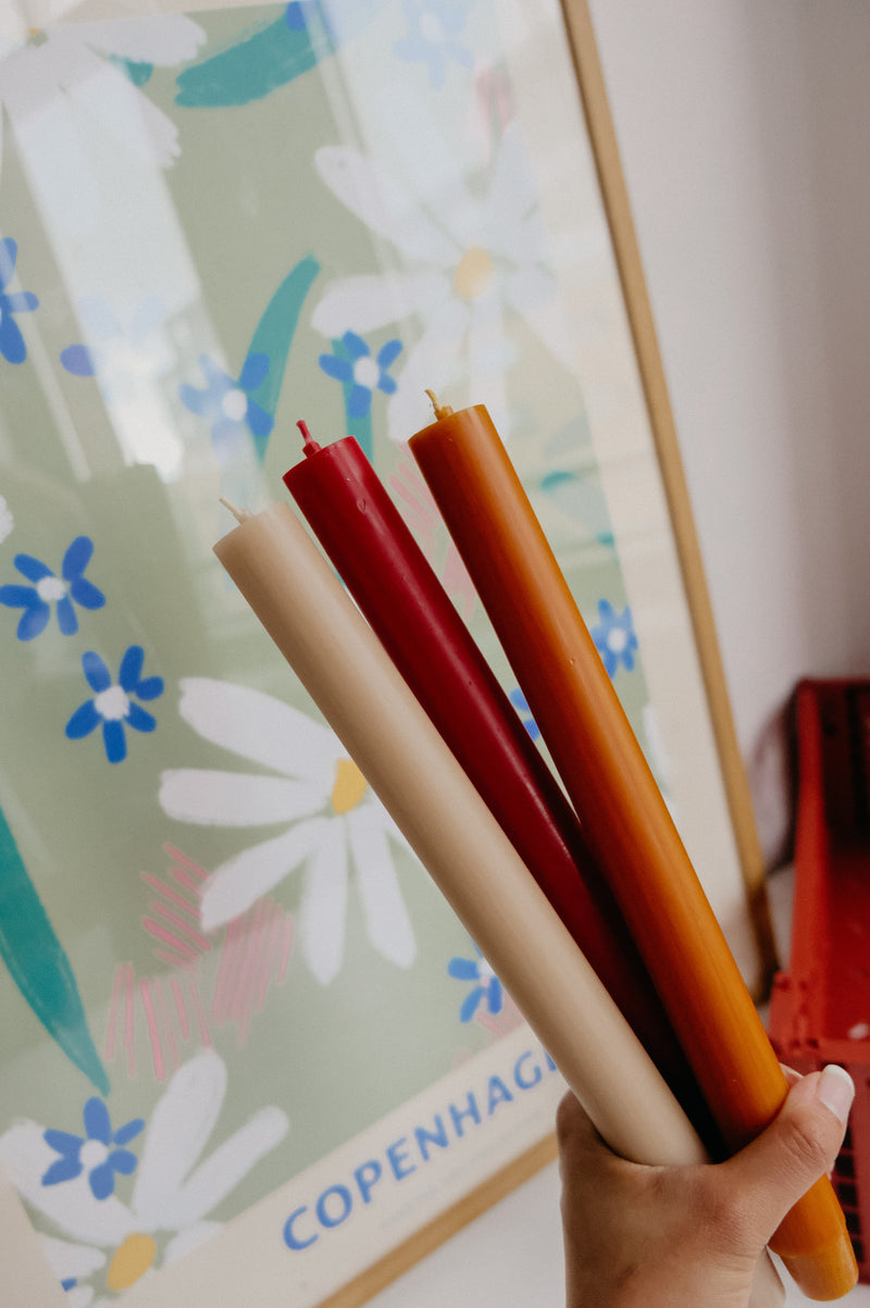 Rustic Flat Top Tall Pillar Candles