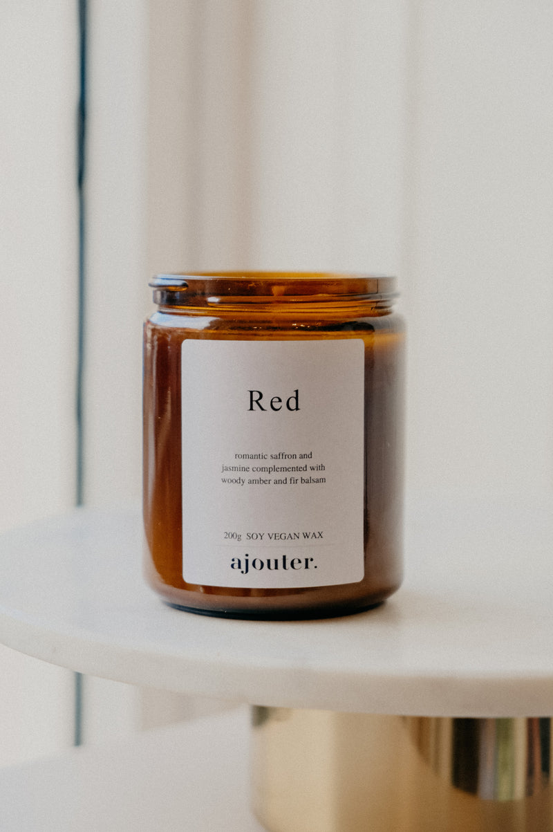 Red Soy Wax Handmade Candle