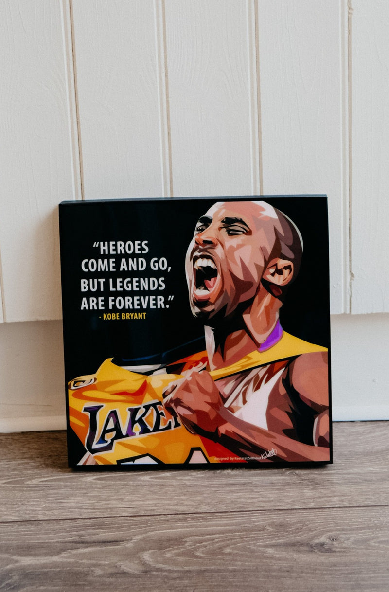 Kobe Bryant Basketball Pop Art Canvas Quote Print