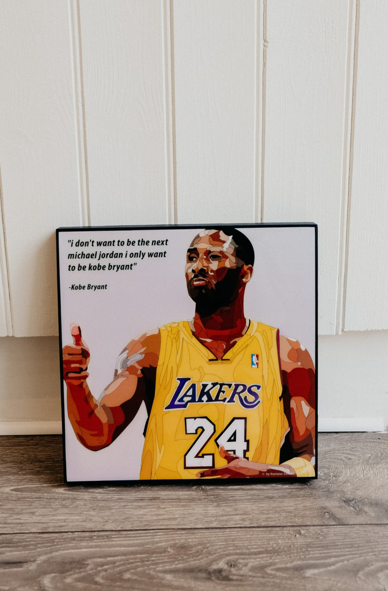 Kobe Bryant Basketball Lakers Pop Art Canvas Quote Print