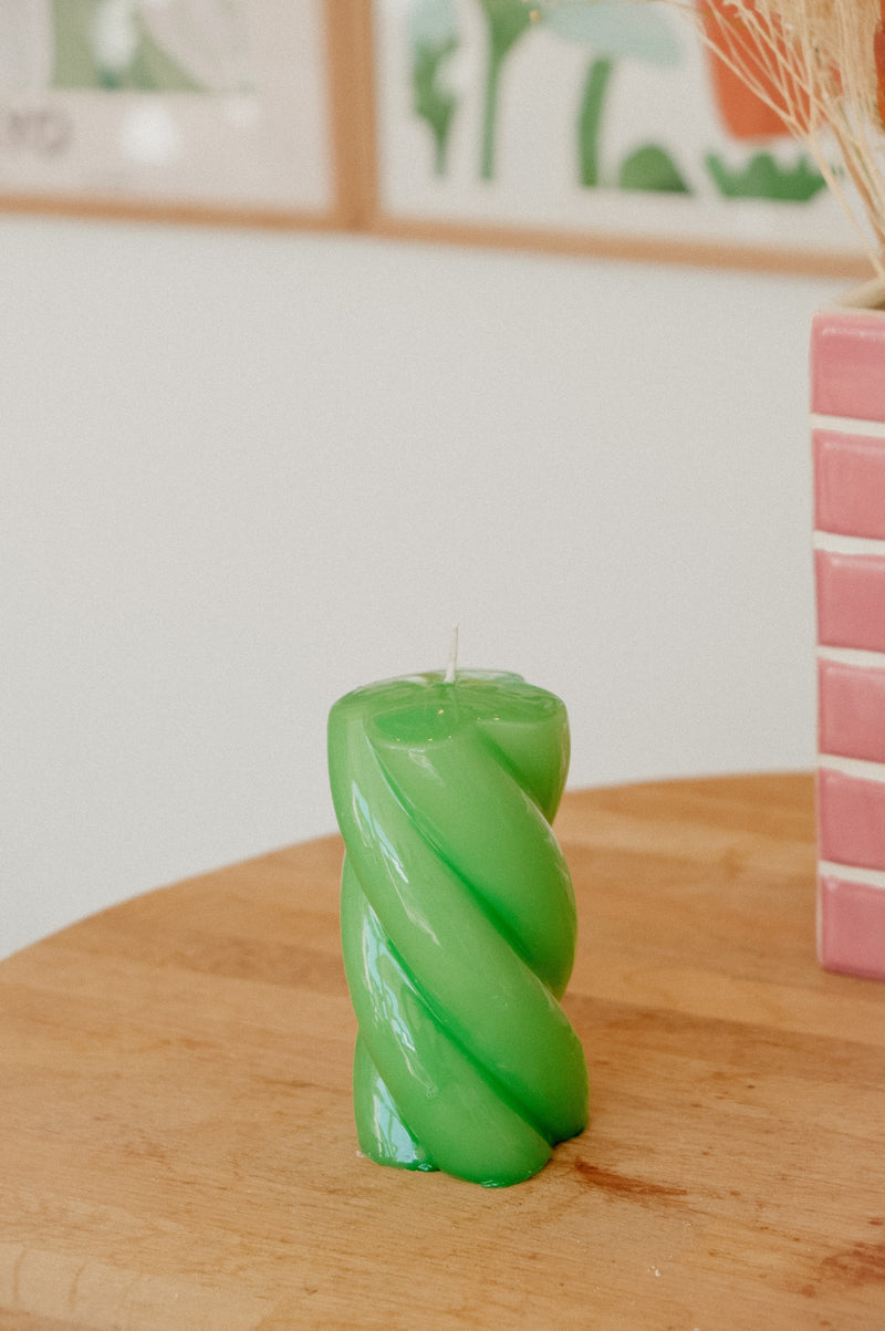 Green Twisted Chunky Candle