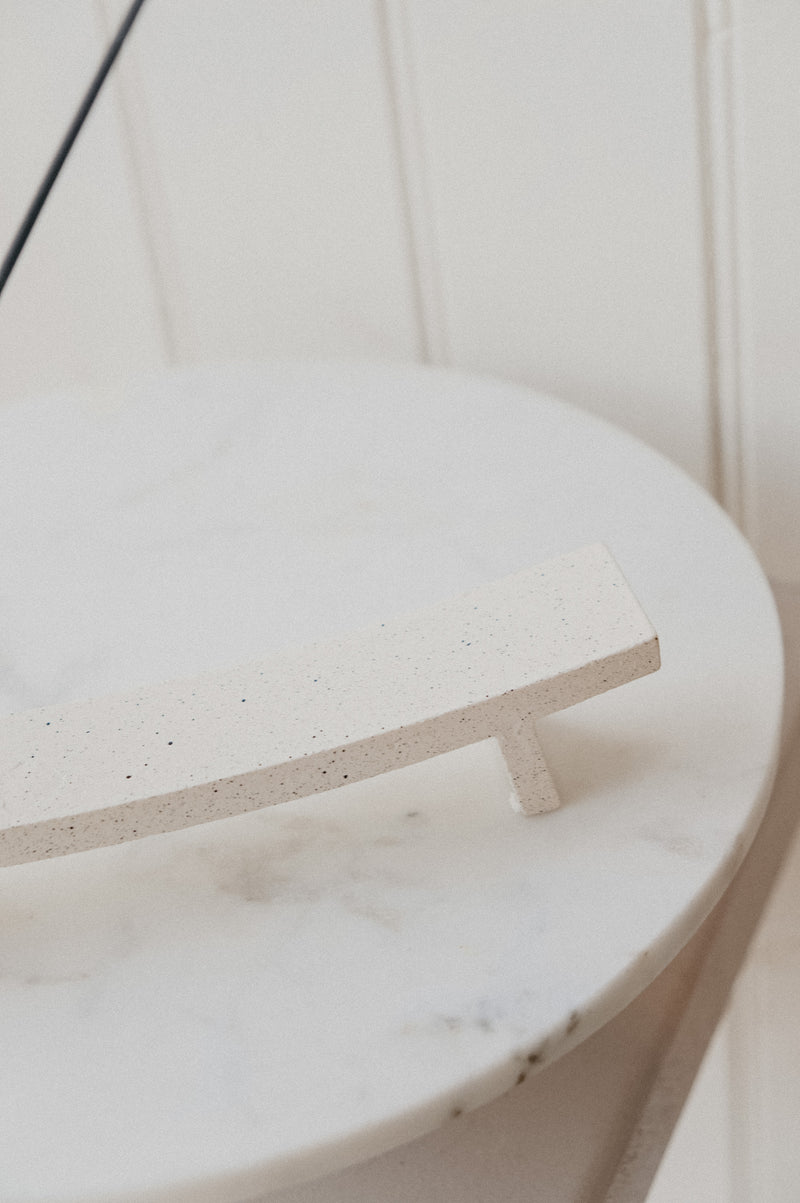 Mindie Cream Speckle Incense Stick Holder