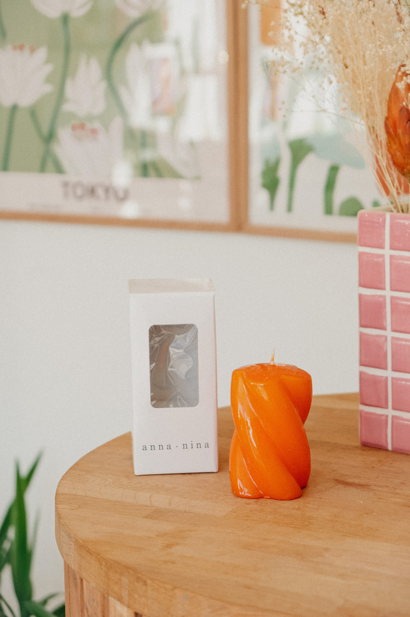 Orange Twisted Chunky Candle