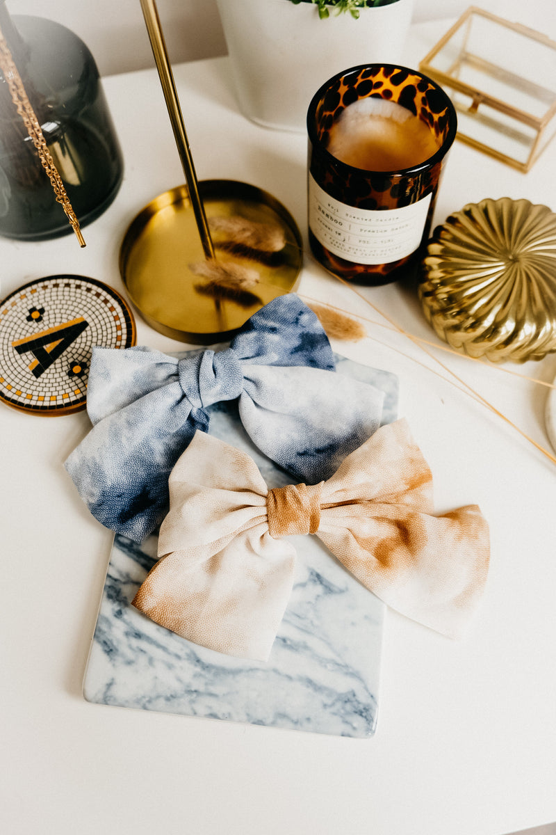 Halima Nude Pastel Tie Dye Hair Clip Bow