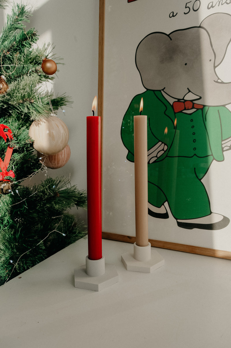 Rustic Flat Top Tall Pillar Candles