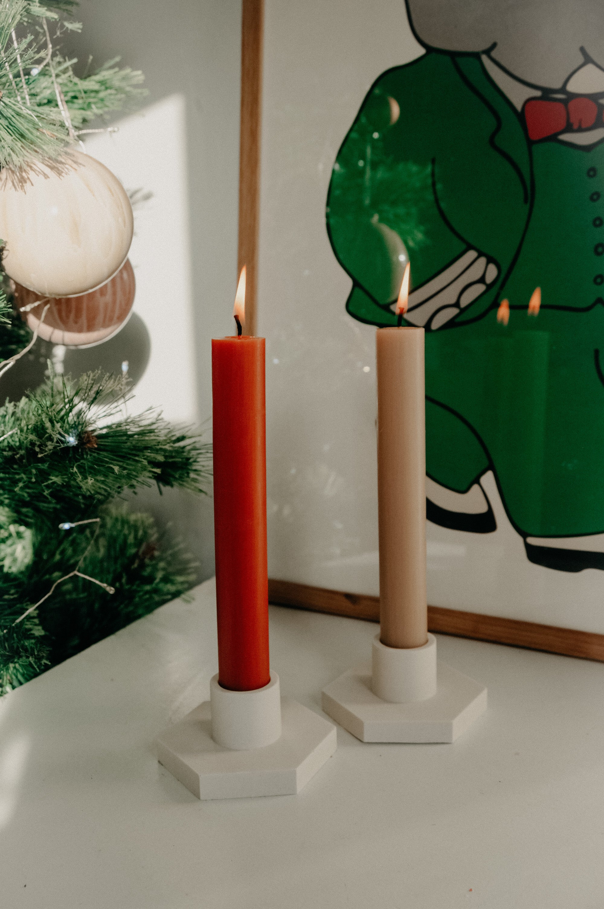 Rustic Flat Top Pillar Candles Ajouter