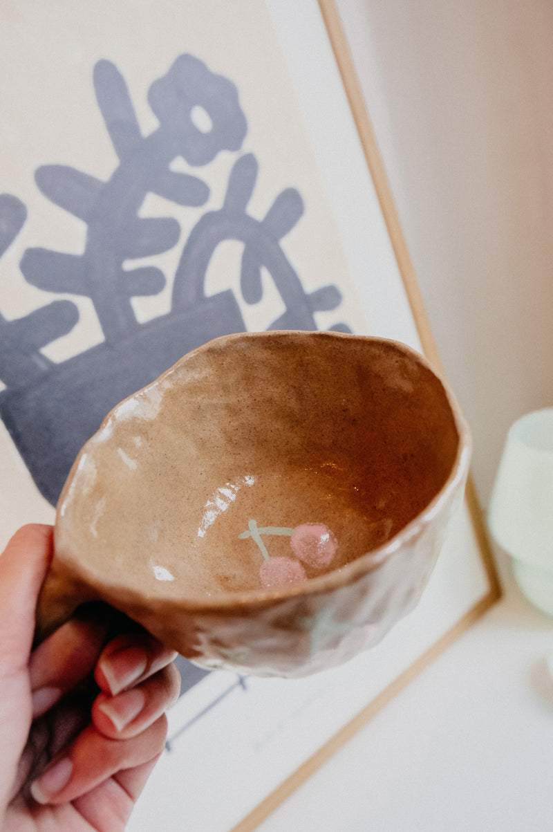 Cherry Handmade Irregular Ceramic Mug