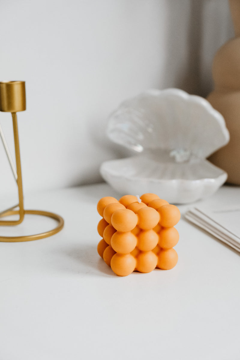 Burnt Orange Vegan Soy Bubble Candle