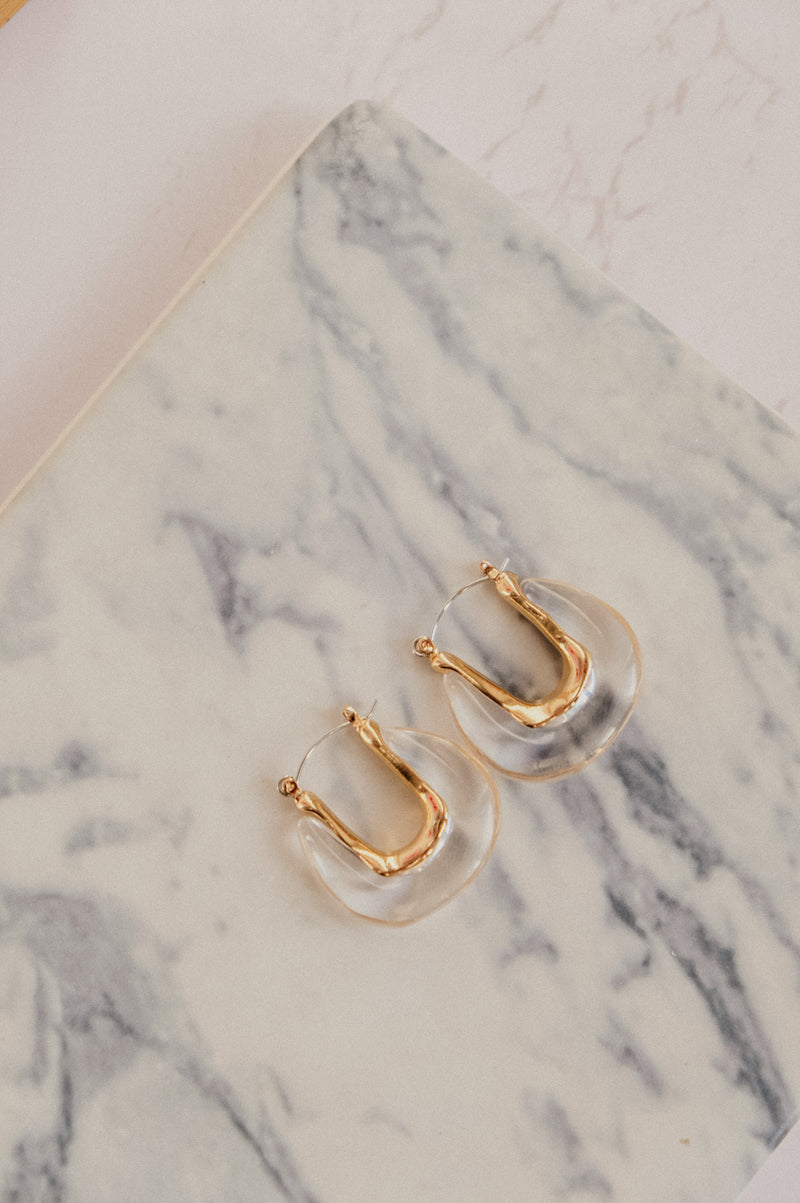 Eilidh Chunky Retro Resin Oval Hoop Earrings