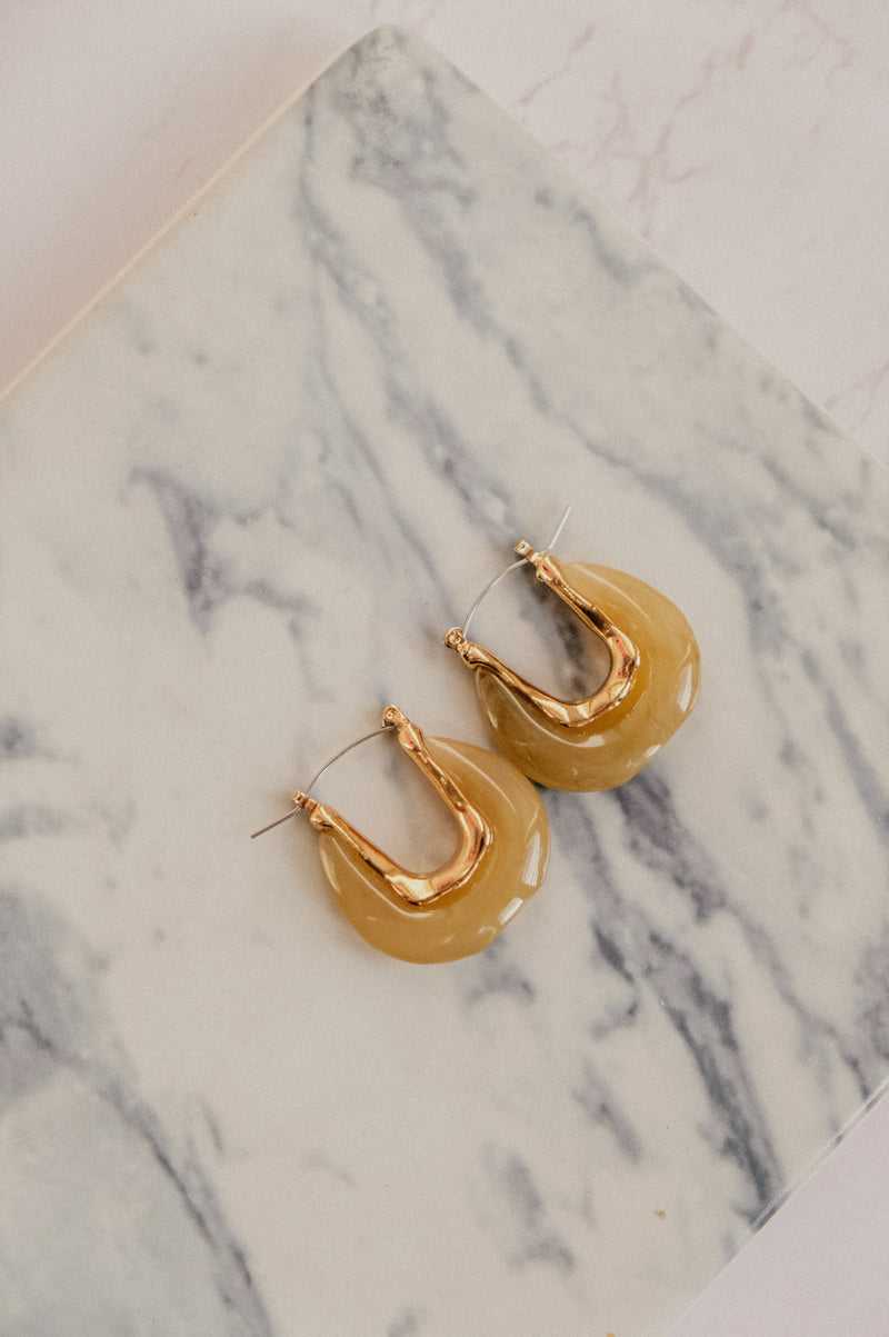 Eilidh Chunky Retro Resin Oval Hoop Earrings