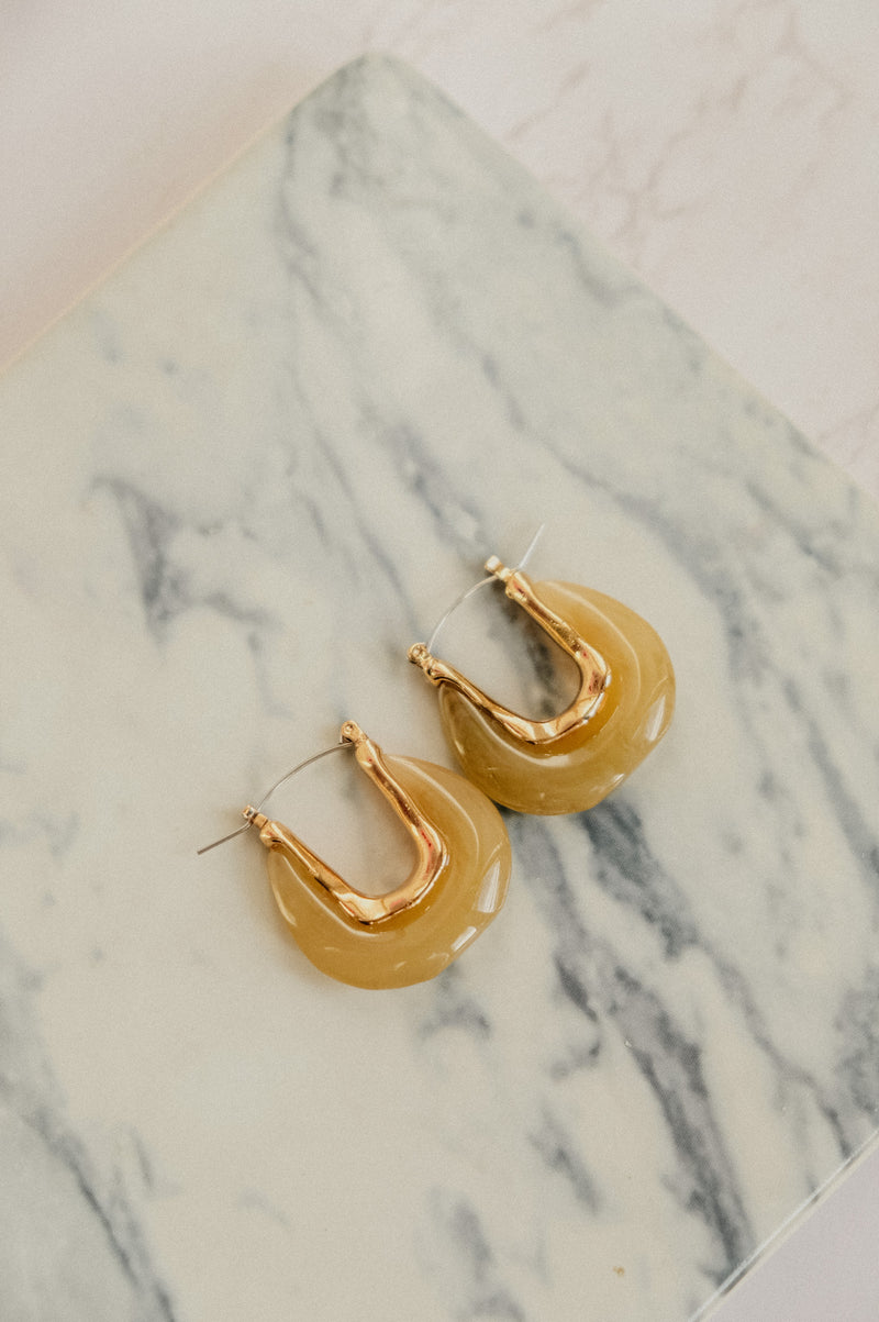 Eilidh Chunky Retro Resin Oval Hoop Earrings