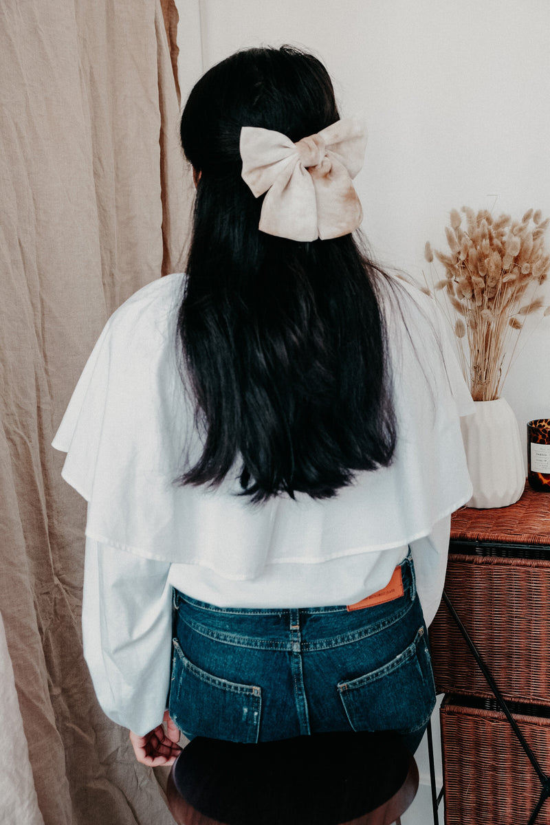 Halima Nude Pastel Tie Dye Hair Clip Bow