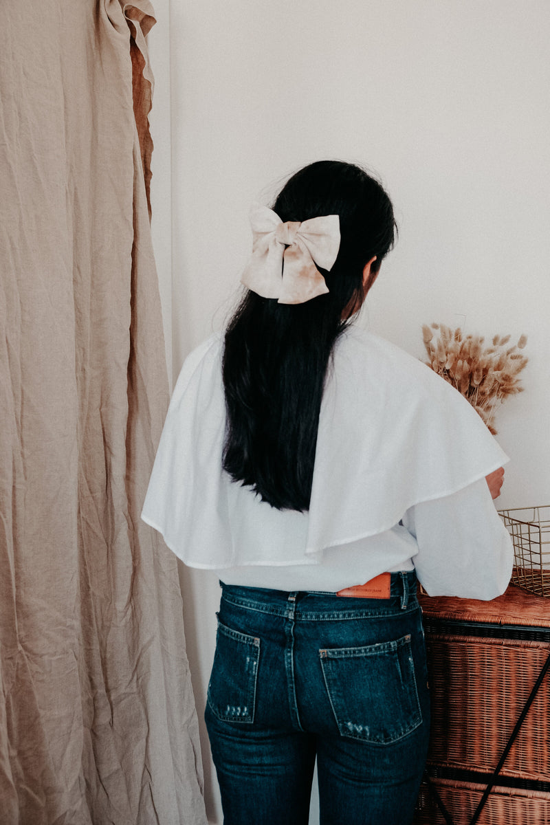 Halima Nude Pastel Tie Dye Hair Clip Bow